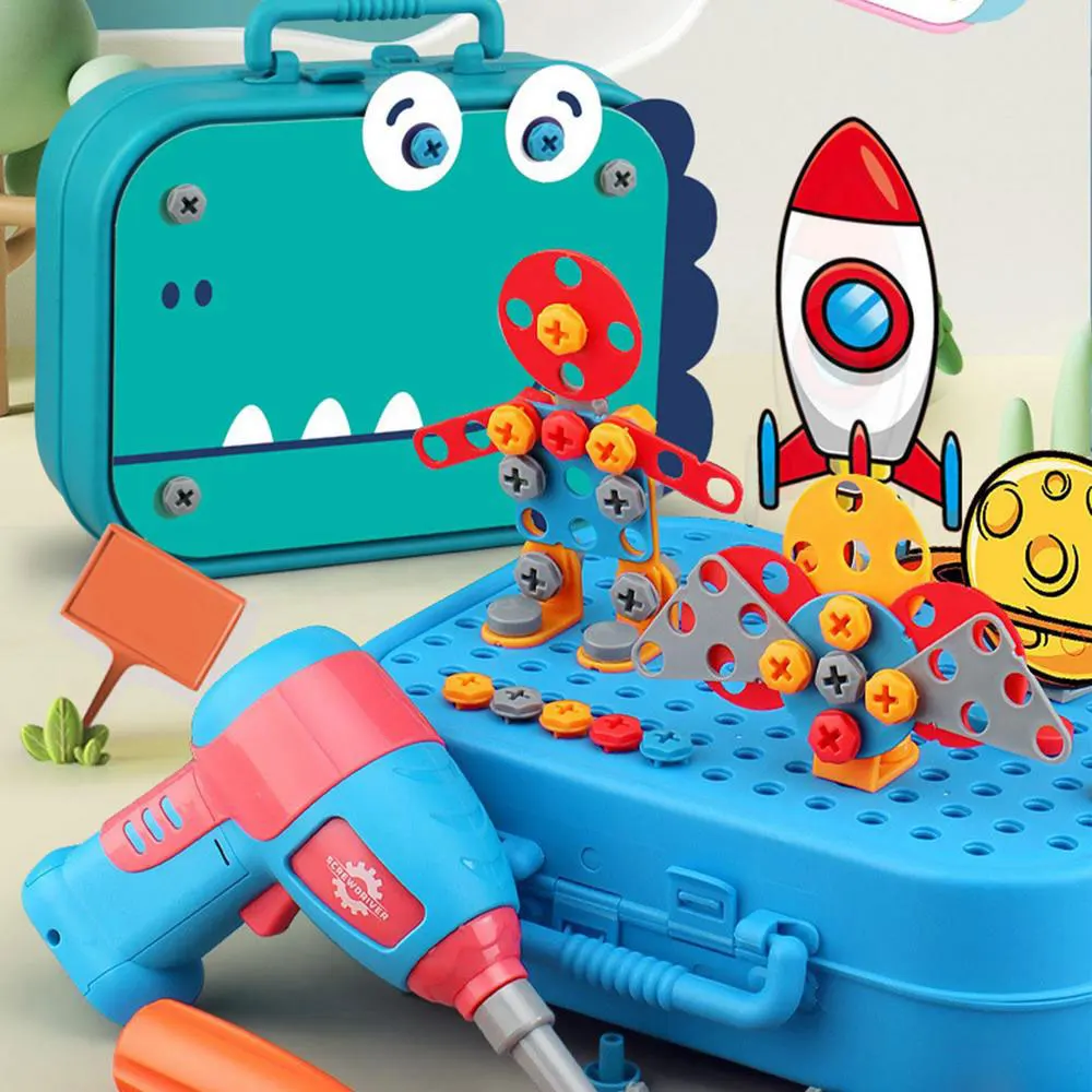 351stk/211stk Children DIY Tool Toys Set Electric Drill Screw Nuts Puzzle Toy Pretend Play Tool Kits 2D/3D Educational Toy - Image 21