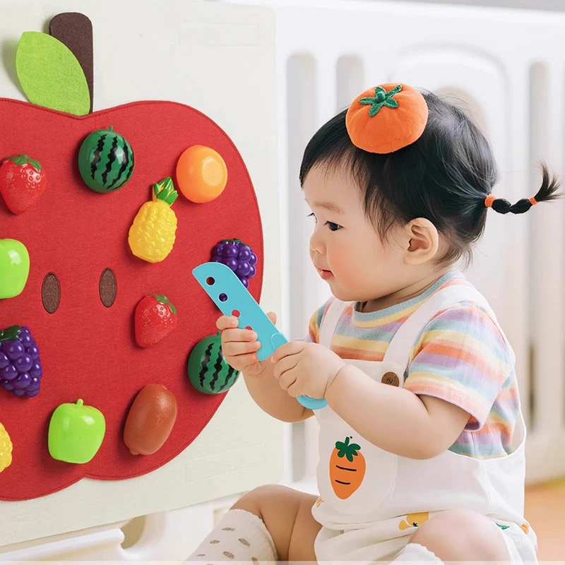 Baby Felt Board Play Food Toys Wall Sticker Fruits Vegetables Pretend Play Kitchen Games Fine Motor Skills Early Educational Toy - Image 18
