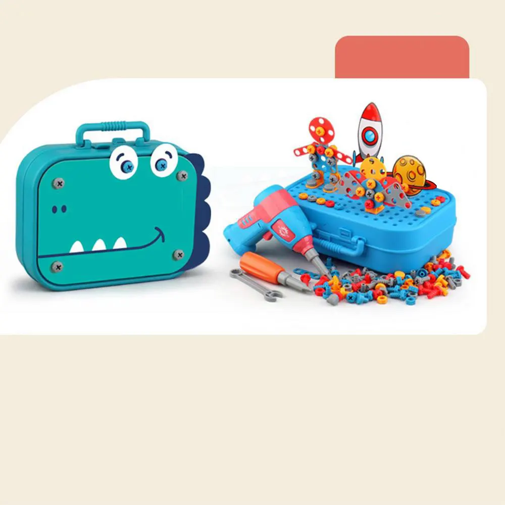 351stk/211stk Children DIY Tool Toys Set Electric Drill Screw Nuts Puzzle Toy Pretend Play Tool Kits 2D/3D Educational Toy - Image 24