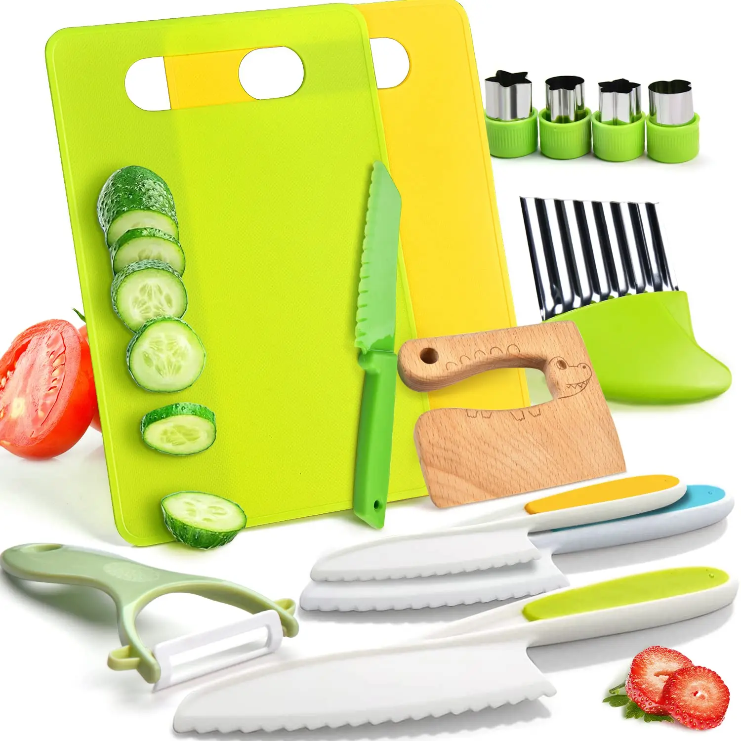11/17Pcs Montessori Kitchen Tools Set Cookware Baking Toy Kids Safe Knives With Cutting Board Toddlers Real Cooking Accessories - Image 8